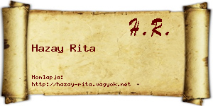 Hazay Rita névjegykártya